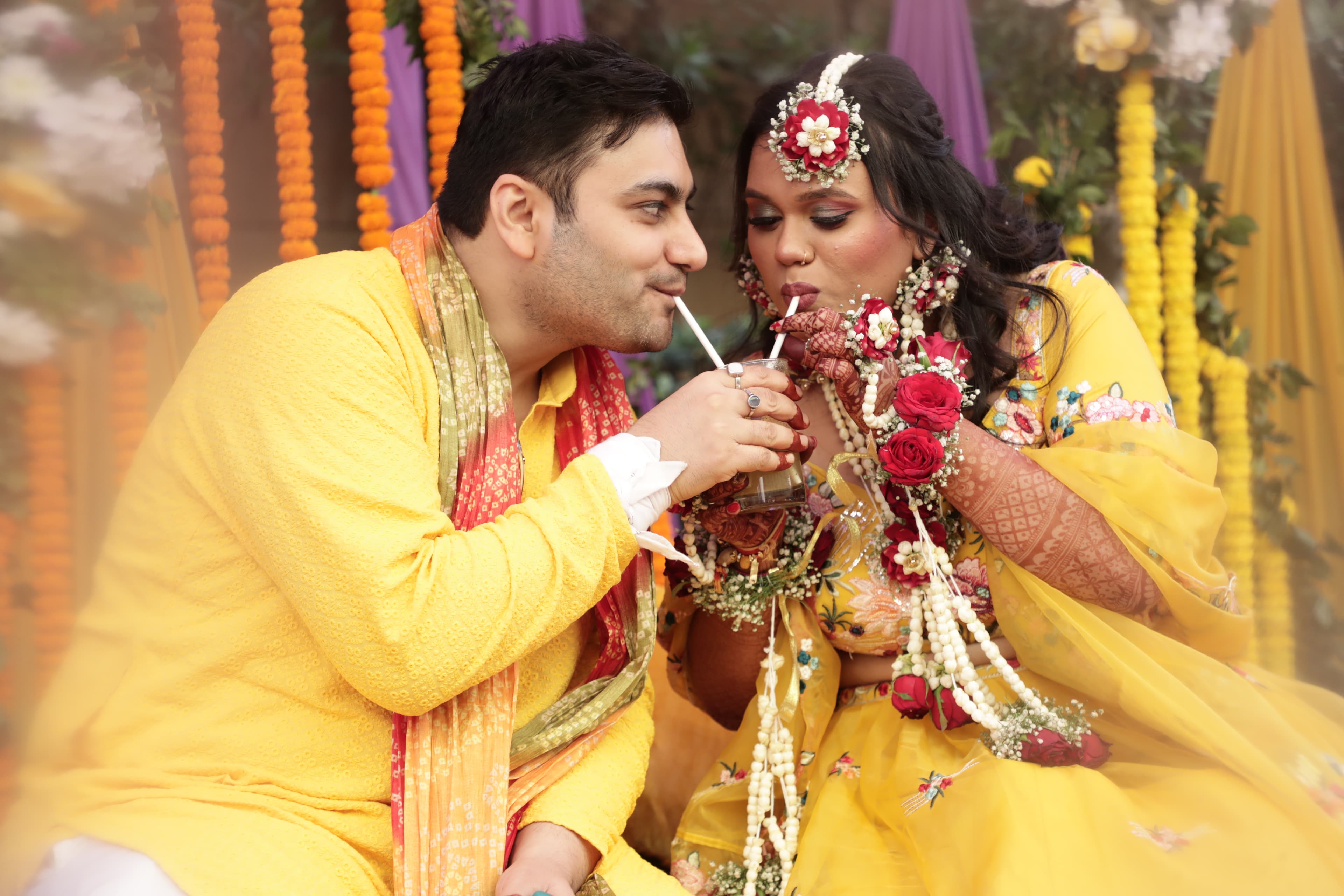 Haldi couple moment